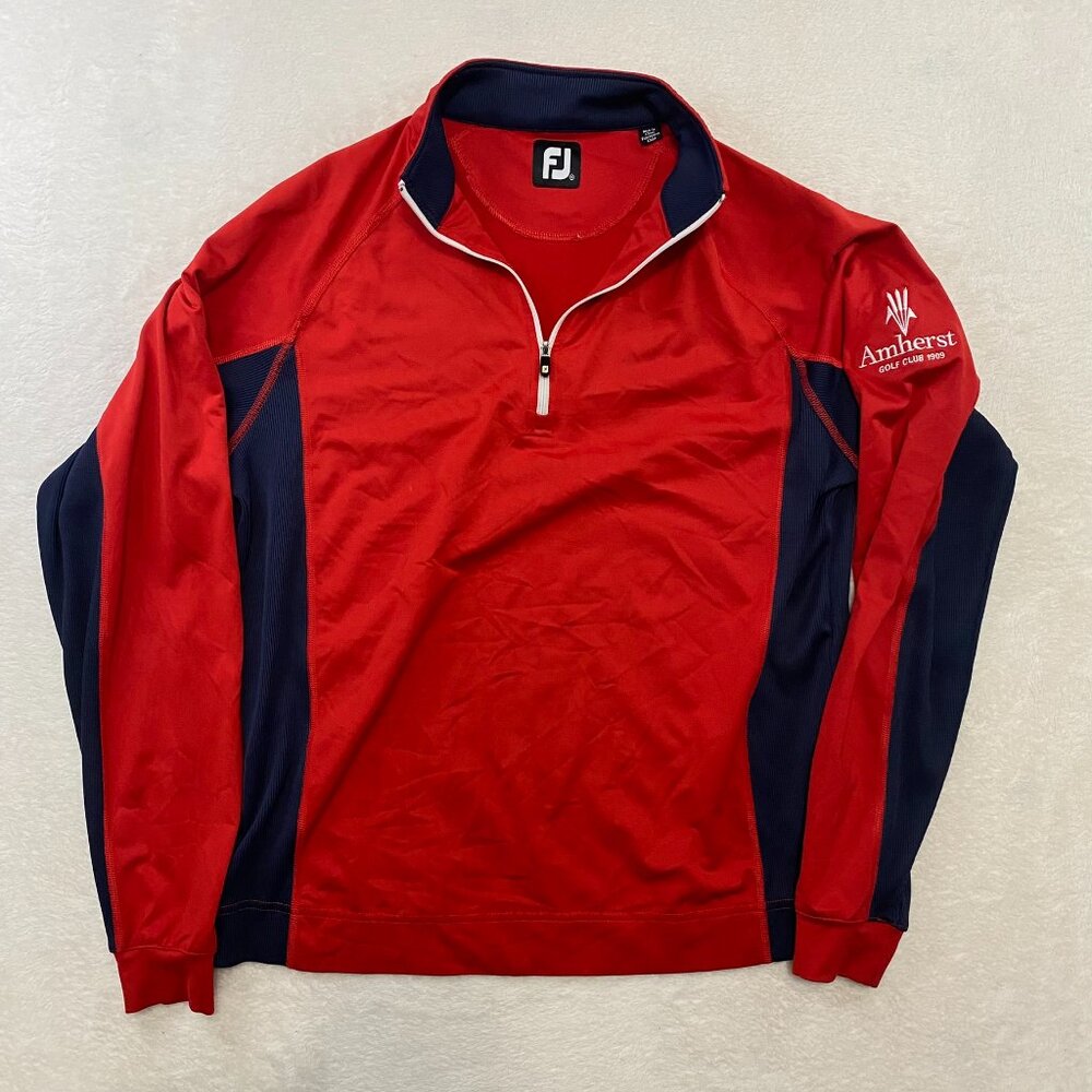 FootJoy Sweater Red 1/4 Zip Golf Hiking Casual Outdoors Pullover Nylon Mens S